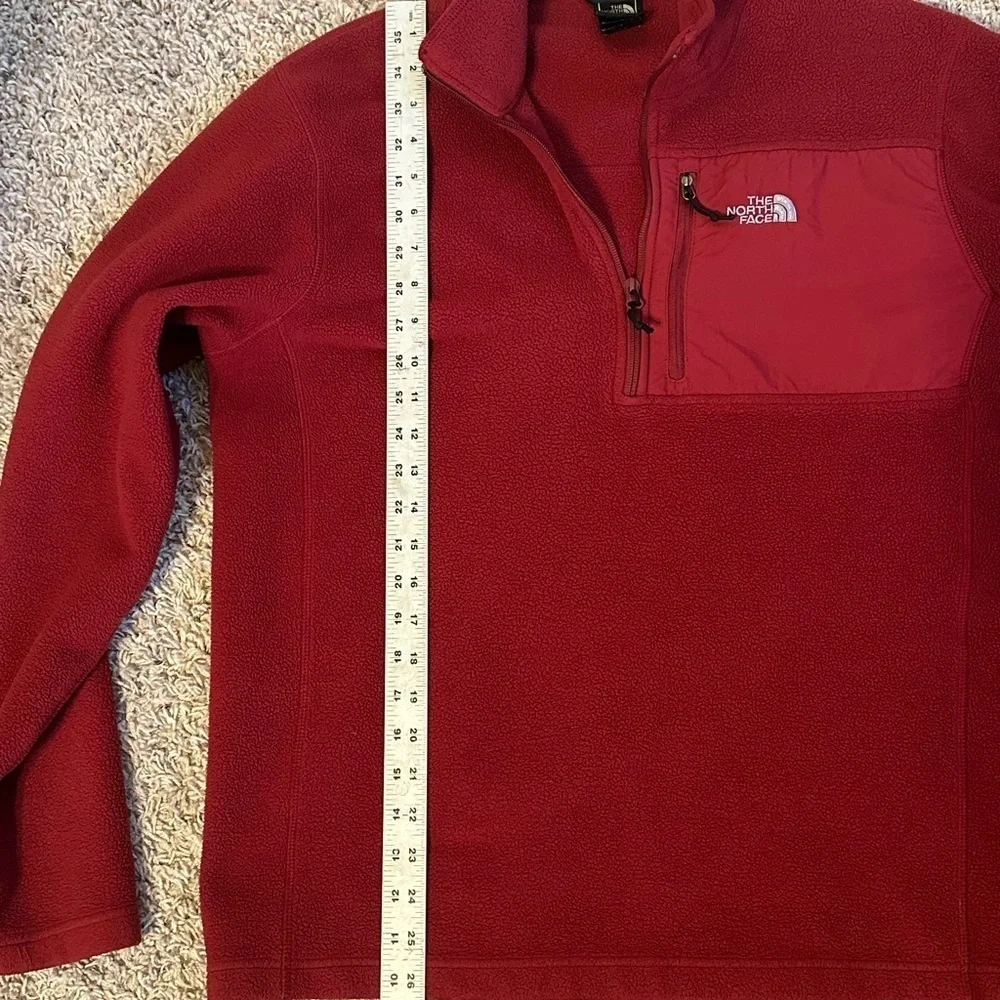 The North Face Classic Cozy Red Fleece 1/2 Zip Pullover Sz L